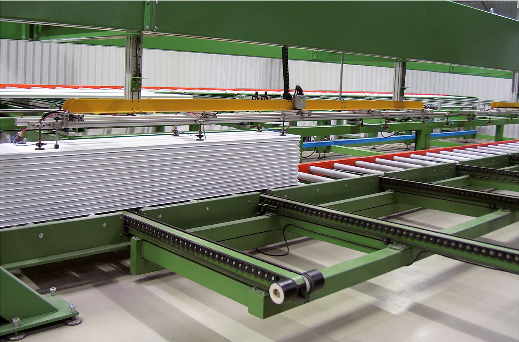 Sectional panel production line
