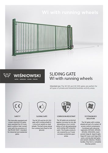 Sliding gate WI with running wheels