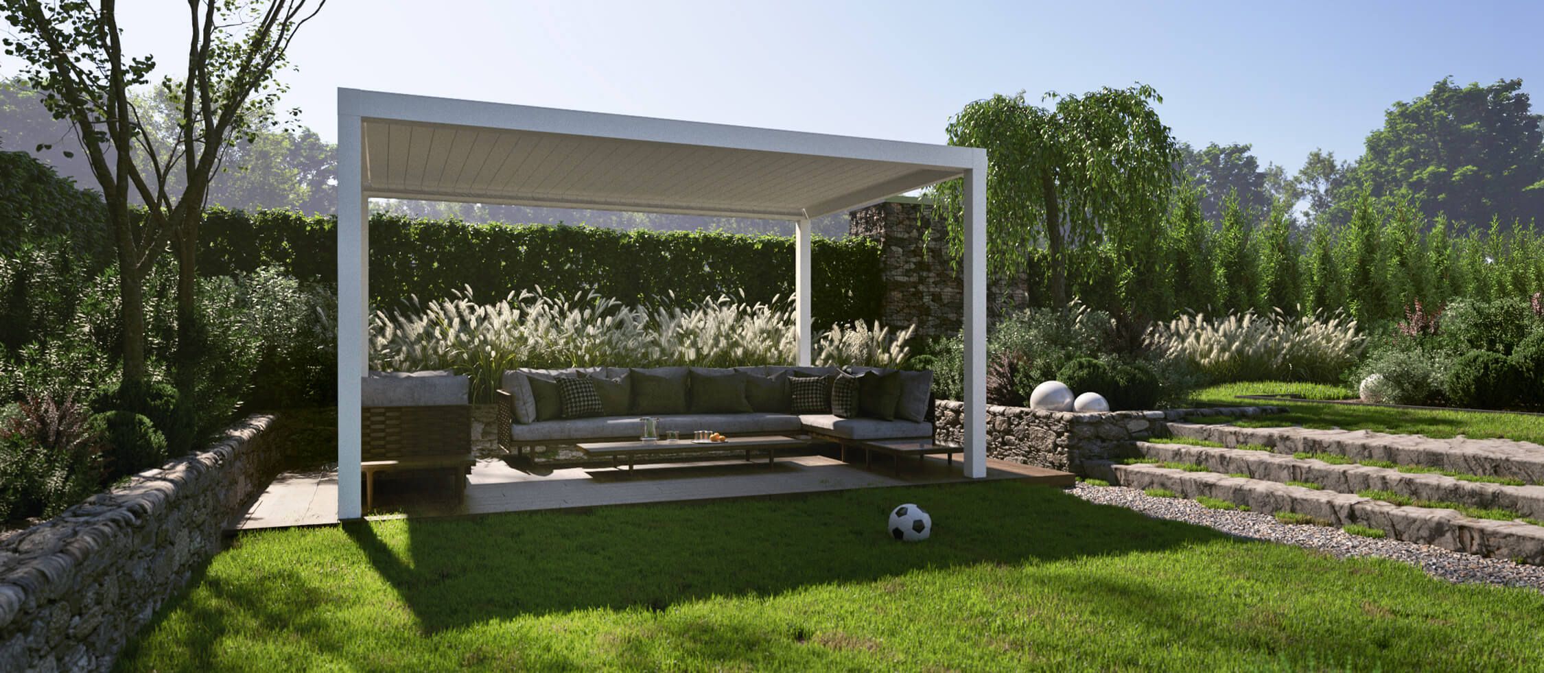 Pergola tarasowa w ogrodzie