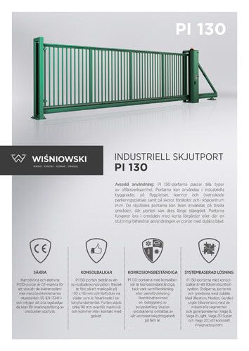PI 130 industriell skjutport