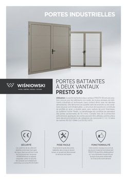 Portes battantes à deux vantaux PRESTO 50
